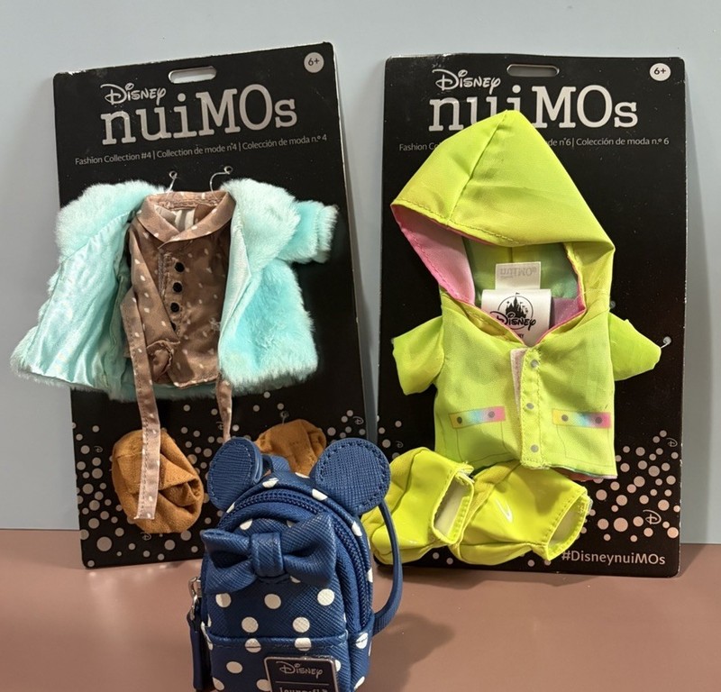 Disney Parks nuiMOs Outfits Rain &Fur Coat &USED Loungefly Backpack Read Descrip