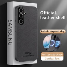 For Samsung Galaxy S26 Plus, Luxury Retro Leather Magnetic Business Case Cover