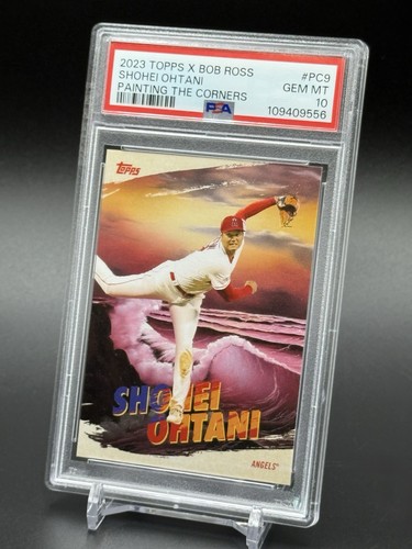 2023 Topps X Bob Ross Joy of Baseball Shohei Ohtani pintando las esquinas PSA 10 - Imagen 3 de 9