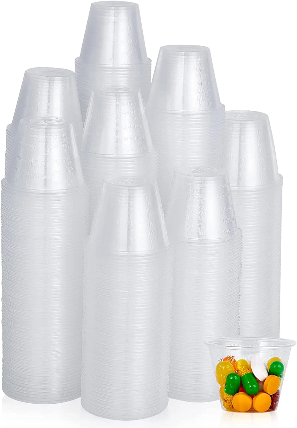 Lilymicky 500 Pack Disposable Medicine Cups (1Oz), Medical Plastic Measuring Cup
