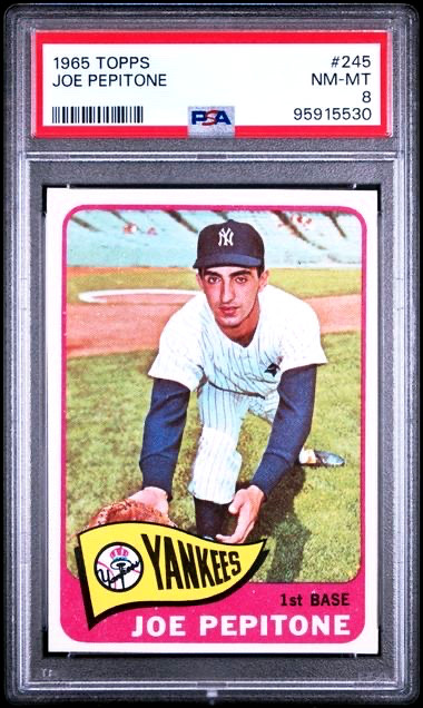 1965 Topps #245 JOE PEPITONE New York Yankees PSA 8 NM-MT