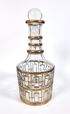 Vintage Imperial Glass Co. Shoji Decanter 22-Karat Gold 1960 s MCM Barware