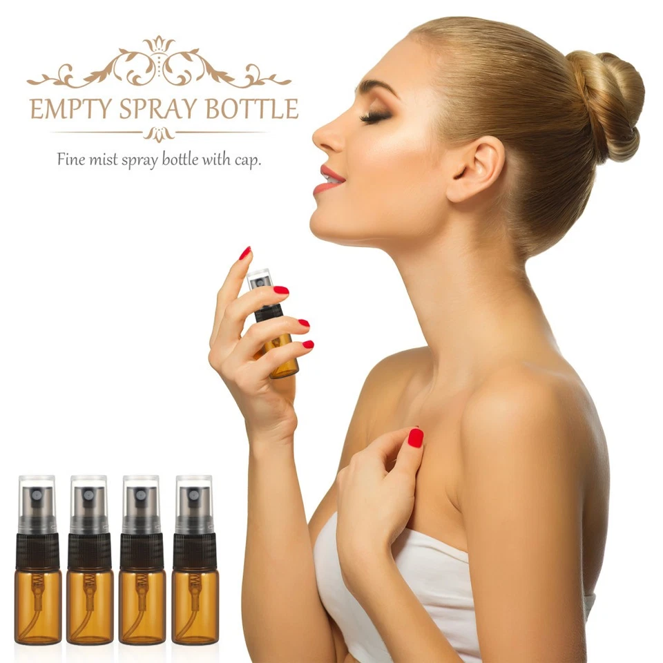 10 Pcs Clear Glass Perfume Atomizer Refillable Bottle Spray Makeup - Image 4 of 4