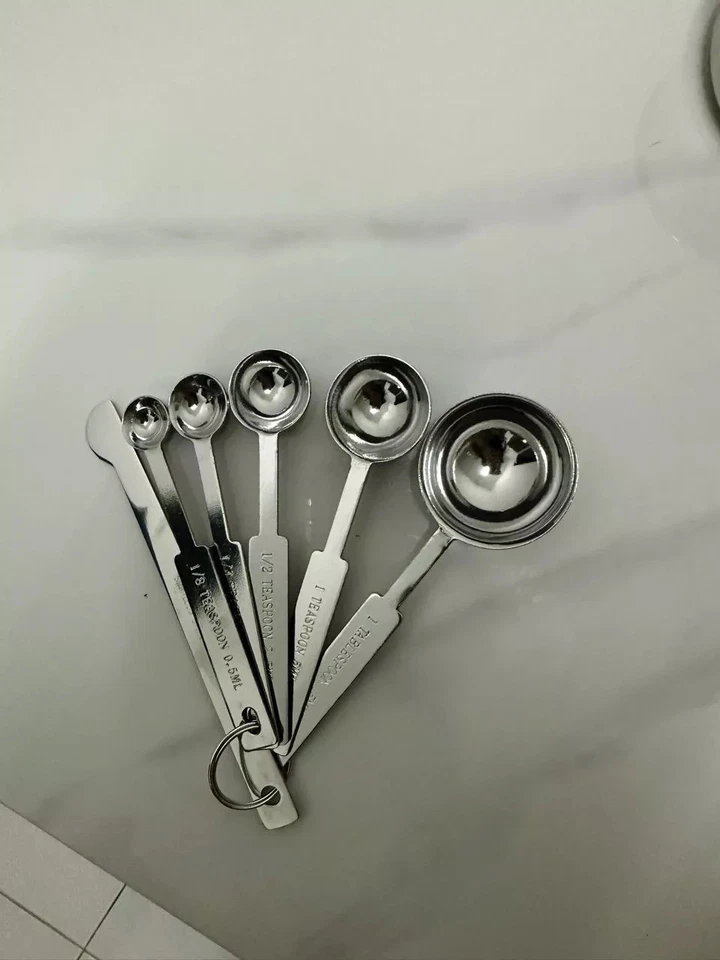 2x Juegos de vasos y cucharas medidoras de acero inoxidable -12 piezas Foto 4 de 4