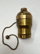 ANTIQUE ARROW H & H HART & HEGEMAN PULL CHAIN BRASS SOCKET Pulls Nicely
