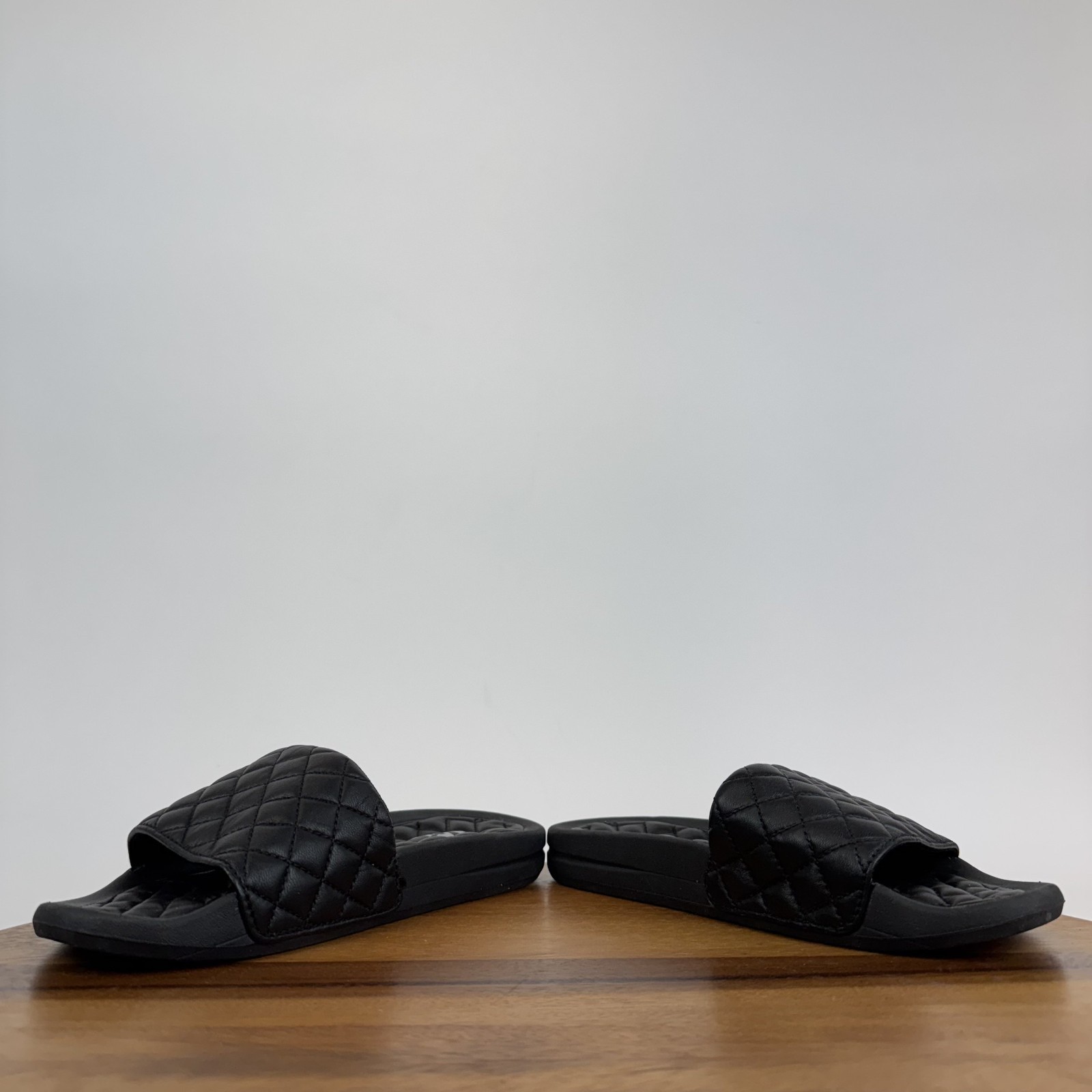 Scarpe sandali nuovi senza scatola donna APL Lusso neri punta aperta comodi slide taglia 5 M