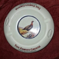 Vintage Wade Ceramic The Famous Grouse Scotch Ashtray 7.25 Inches England