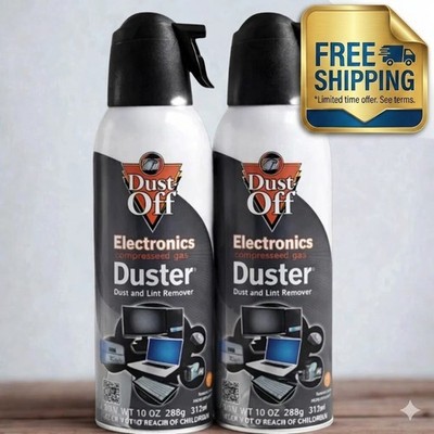 Dust-Off Electronics Compressed Air Duster 10 oz Cans   2 Pack | Free Shipping|.