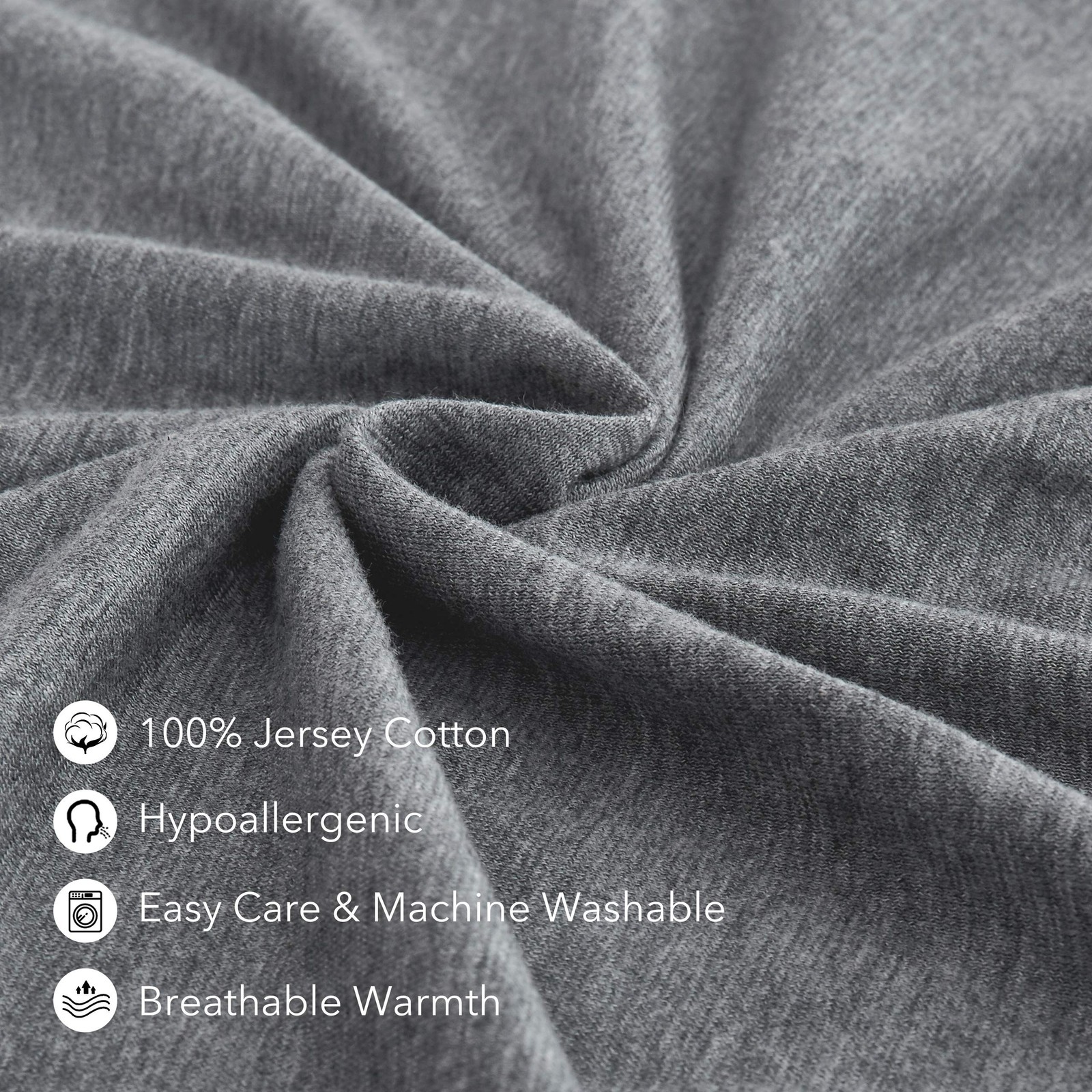 Oubonun 100% Jersey Cotton Body Pillow Cover with Zipper - Luxury Soft Remova...