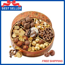 Holiday Chocolate Gift Basket – Nut & Candy Gift Box for Men, Women & Families