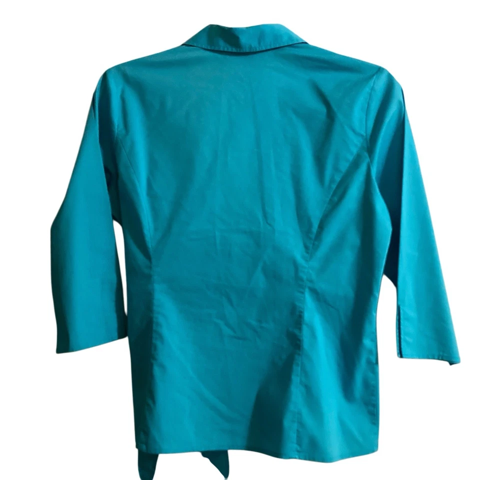 Blusa Elementz Mujer Azul Mediana Envoltura y Corbata BalletCore Playa Verano Niña Preppy Foto 2 de 4