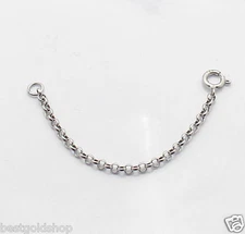 2mm Round Cable Chain Necklace Extender for Pendant Charm REAL 14K White Gold