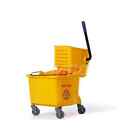 Pro Source Commercial Mop Bucket with Caster Wheels & Wringer: Yellow, 35 Quart