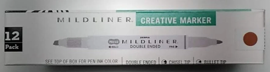 Zebra Brown Mildliner Highlighter Pen Markers WKT7-ME 12 Count 3  