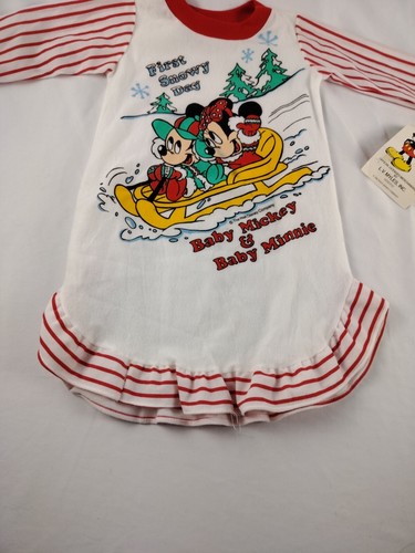 Disney Baby Mickey And Baby Minnie First Snow Day Nightgown Girls Size XL - Picture 3 of 9