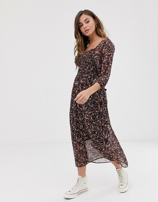 new look square neck midi dress