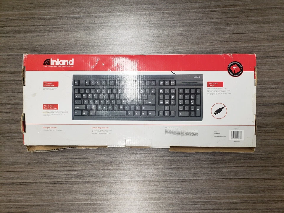 Inland Windows 107 Key PS/2 Keyboard Quiet Type Spill Proof MC855718 - Image 2 of 4
