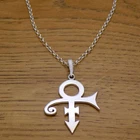 Solid 925 Sterling Silver Prince Symbol Rogers Nelson Music Necklace & Chain