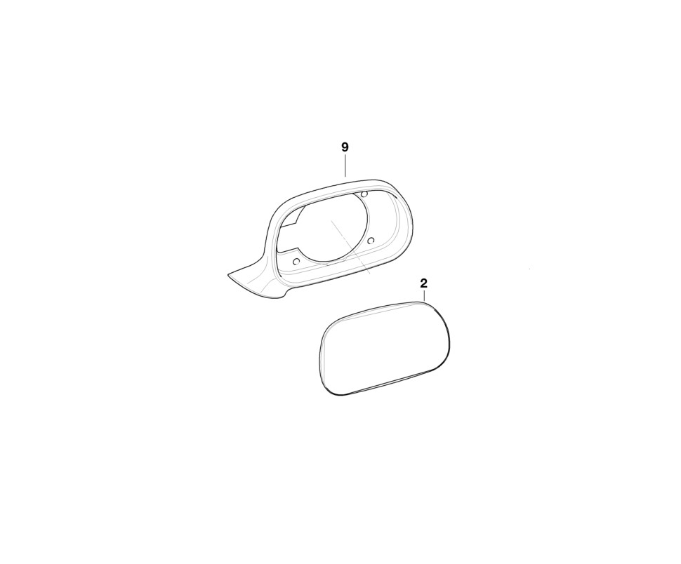 BMW Genuine Left Passenger Side NS Door Wing Mirror Convex Glass 