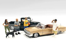 LOWRIDERZ & A DOG 5 PC FIGURINE SET 1/18 BY A...