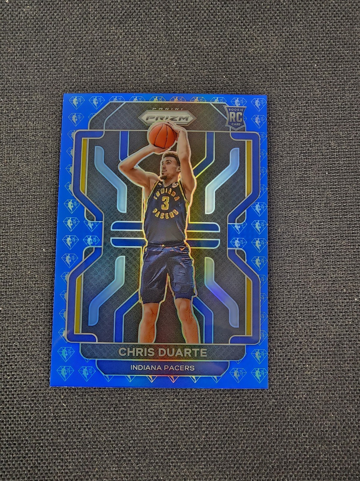 2021-22 Prizm Chris Duarte Blue 75th Anniversary Prizm Rookie RC #315 Pacers