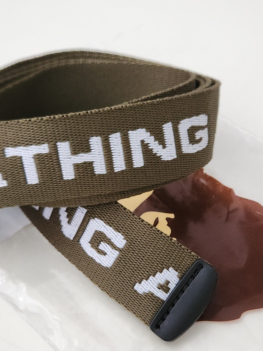 SS22 A BATHING APE GI Belt olive woven BAPE metal buckle New