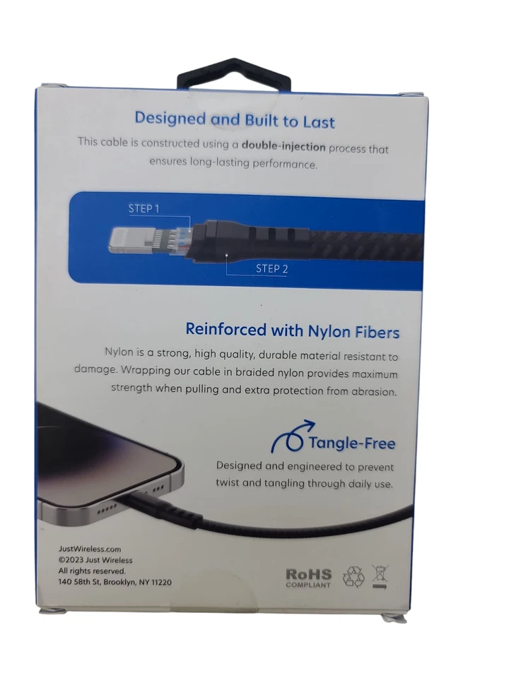 Mix of 4 Just Wireless 6 Ft. Braided USB C to iPhone Cable Fast Charger - Image 4 of 4