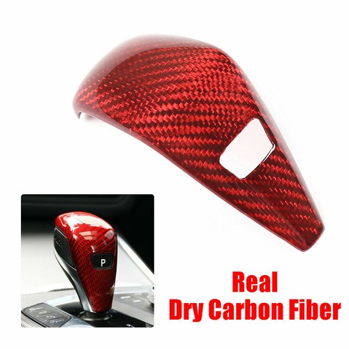 Real Red Carbon Fiber Gear Shift Knob Cover Trim Fit For BMW 8 Series G14 G15 - Picture 1 of 6