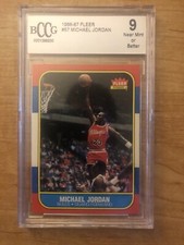 1986-87 Fleer Basketball Michael Jordan RC Graded MINT 9