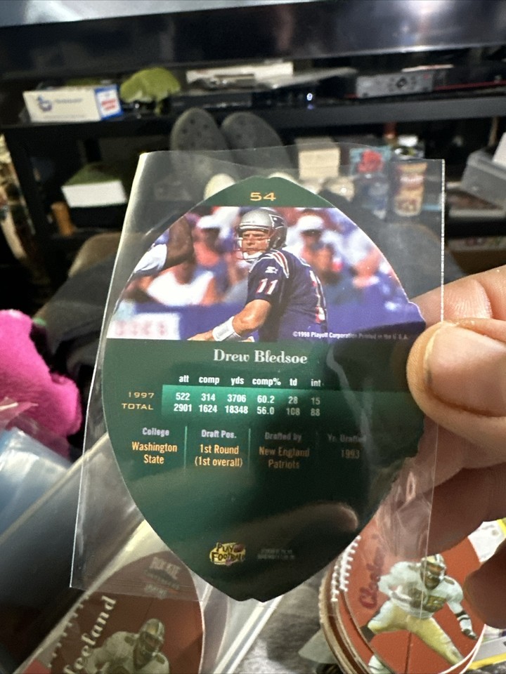 1998 Playoff Contenders Leather Footballs Silver 54 Drew Bledsoe eBay