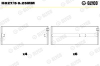Glyco H027/5 0.25Mm Kurbelwellenlager For ARO Audi Audi (Faw) Ford Ford USA MUL