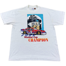 Vintage Bill Elliott Shirt Men XL White Tee 1988 Champion 80s Coors USA Nascar