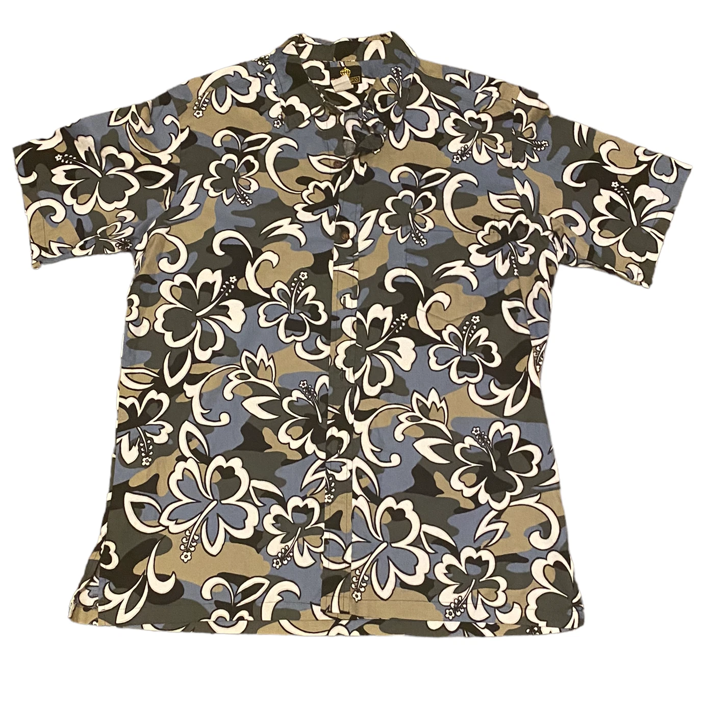 Moana Shirt Co. Hawaiian Shirt Men Size 2X Blue Floral Vintage Made Hawaii