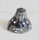 Vintage Stained Glass Table Lamp Shade Dragon Fly Flies Tiffany Style Victorian