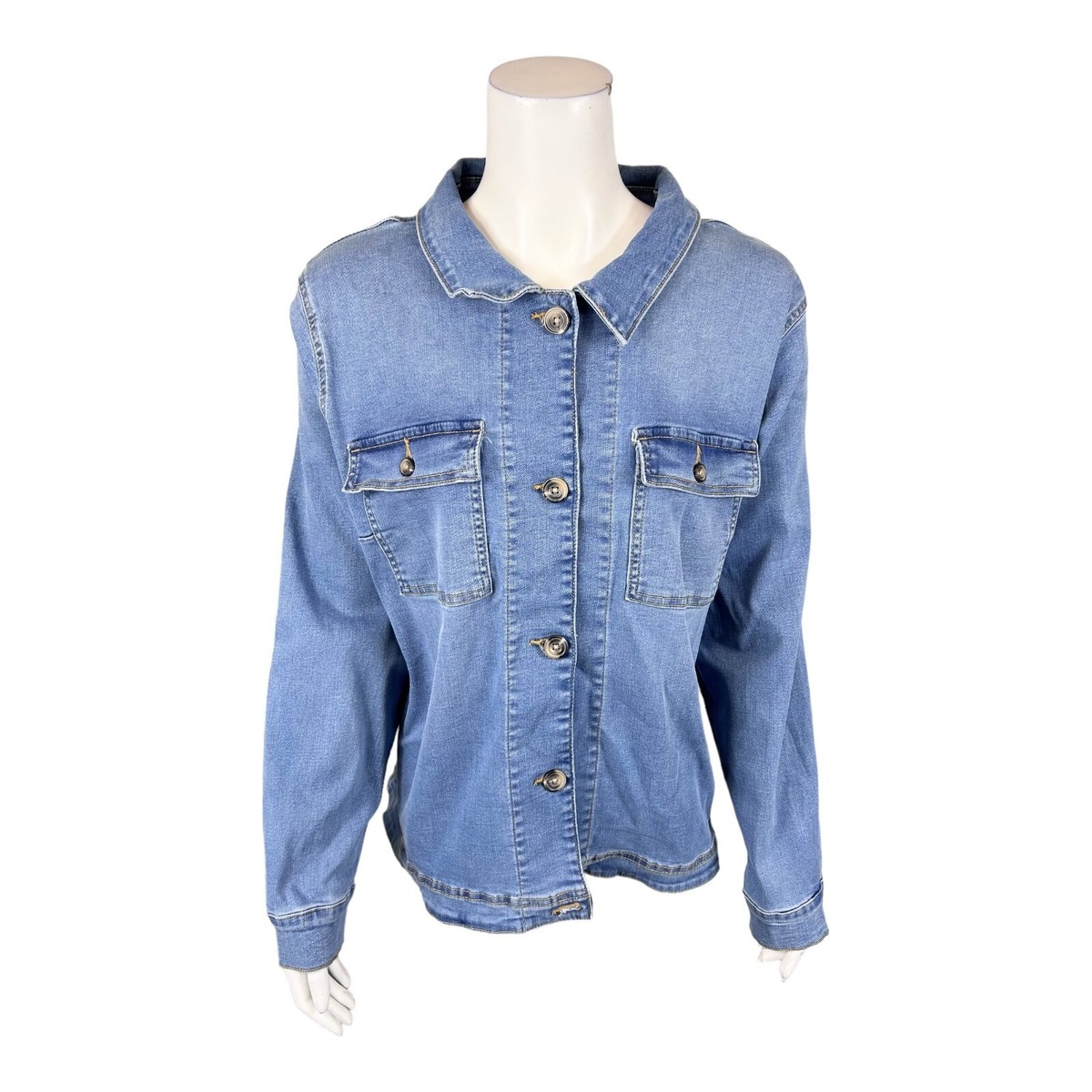 Denim Women's Easy Stretch Utility Denim Jacket Light Wash X