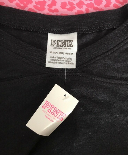 Victoria's Secret PINK Boyfriend V-Neck Jersey Tee Bling Sz XS, Small - Picture 11 of 14