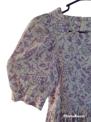 Vtg Laura Ashley Sz 8 Cotton Short Puff Sleeve Floral Midi Dress Prairie Cottage - Picture 9 of 11