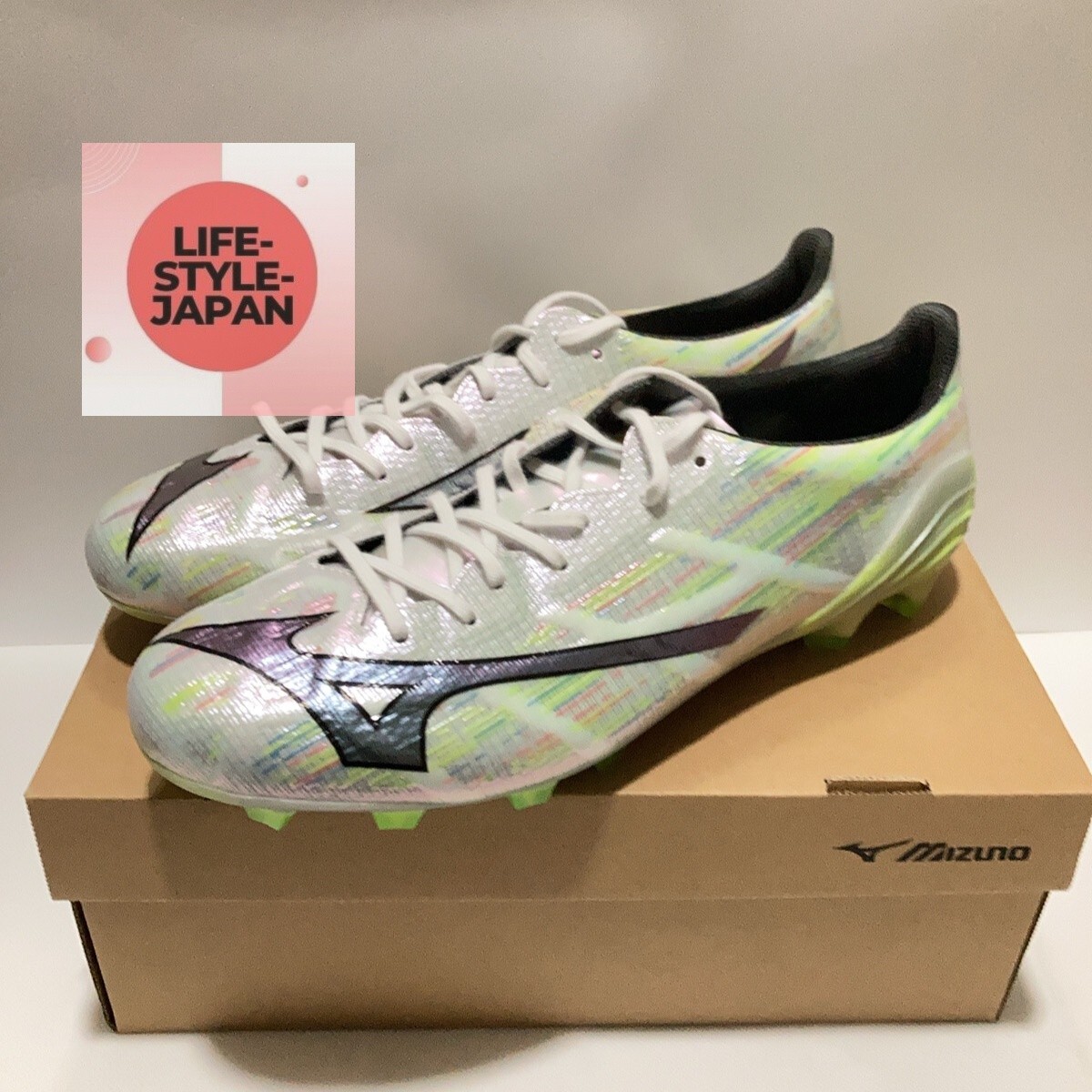 MIZUNO Alpha 2 II ELITE P1GA256209 White/Black Iridescent Men Soccer 2E Shoes