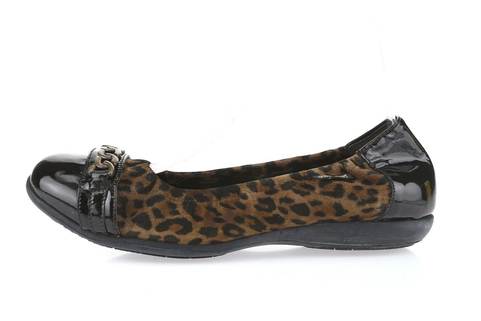 Mephisto Alison Mujer Cuero Marrón Estampado Leopardo Sin Cordones Puntera Plana Talla 8 Foto 2 de 4
