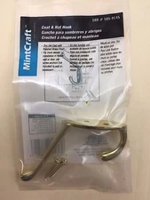 MINTCRAFT COAT & HAT HOOK ZINC W/POLISHED BRASS FINISH QUANTITY NEW