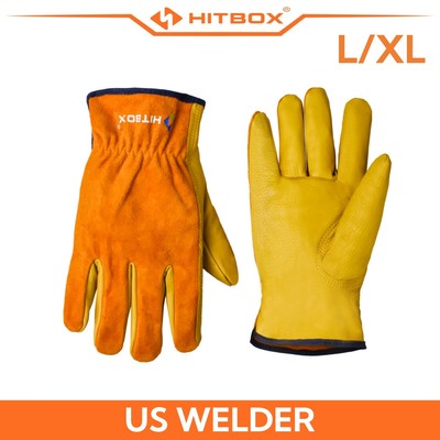 USA Work Gloves Head Nubuck Leather Short Protective Welding Gloves L or XL Size