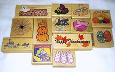 Holiday Canadian Maple Rubber Stamp Set Halloween Easter Thanksgiving Valentine