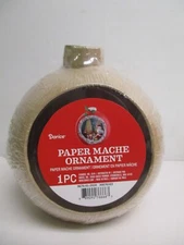 Paper Mache Diorama Ball Ornament sitting 5.5" Ready to Paint - DIY craft supply