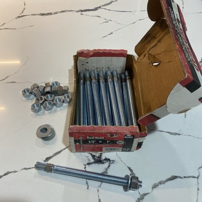 Red Head  1/2  X 7  Wedge Anchor Heavy Duty Concrete 17pc Open Box