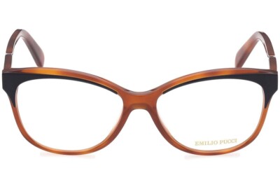 Emilio Pucci EP5164 056 Brown Plastic Cat Eye Optical Eyeglasses Frame 54-15-140