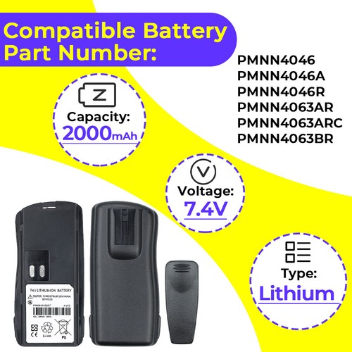 10x PMNN4055BRT PMNN4046AR Bateria wymienna do Motorola CP125 GP2000 AXU4100 - Zdjęcie 4 z 12