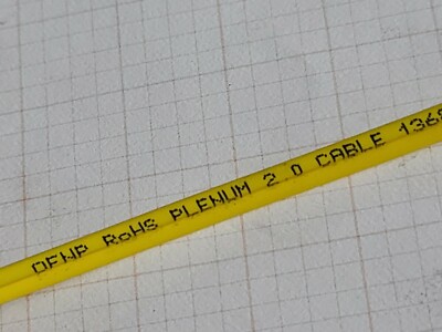 TLC Duplex 2.0mm Single Mode Corning SMF-28 Fiber Optic Cable OFNP Yellow /100ft