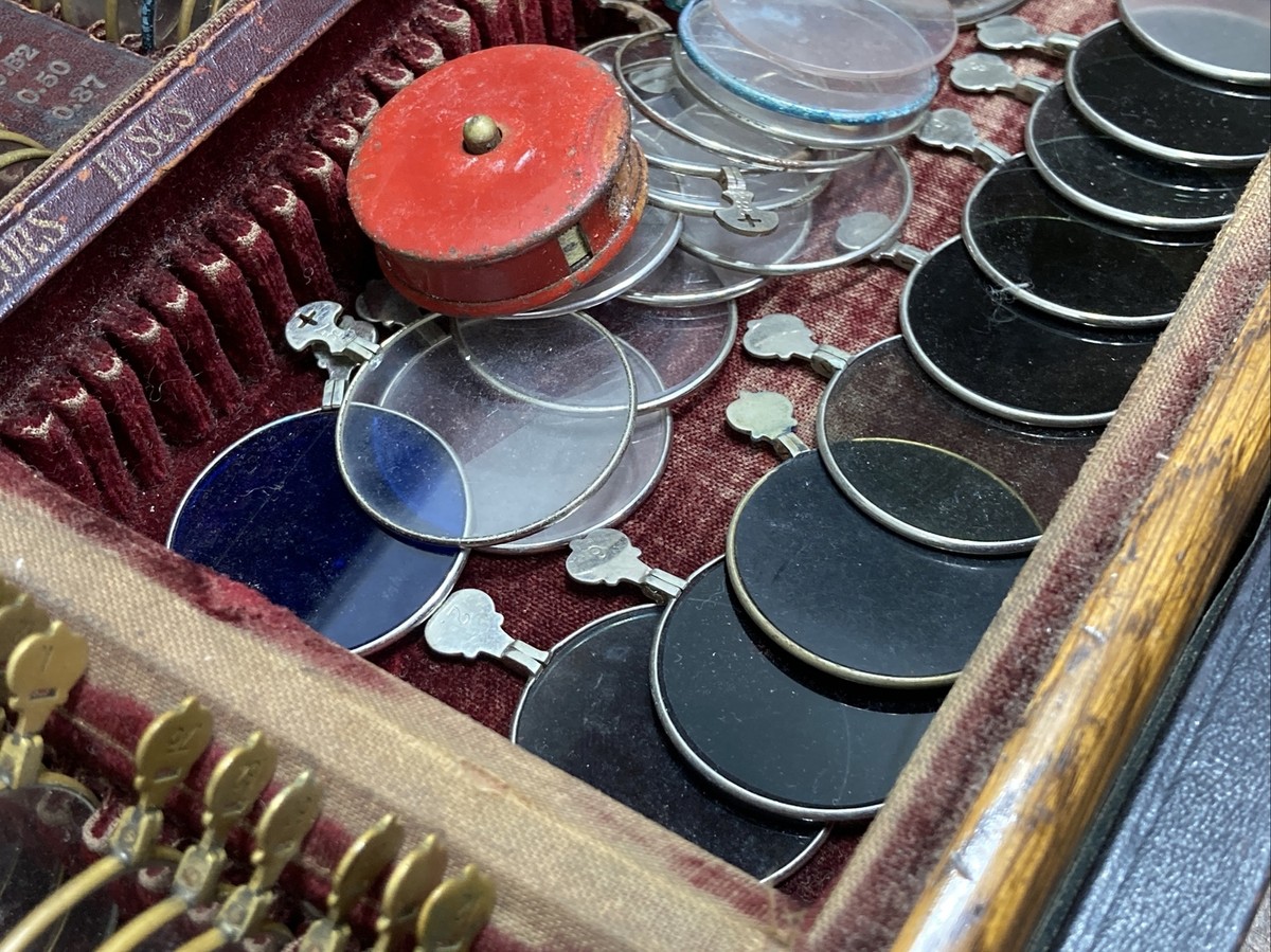 Antique American Optical Co. Trial Lens Set in Case c. 1920s Era