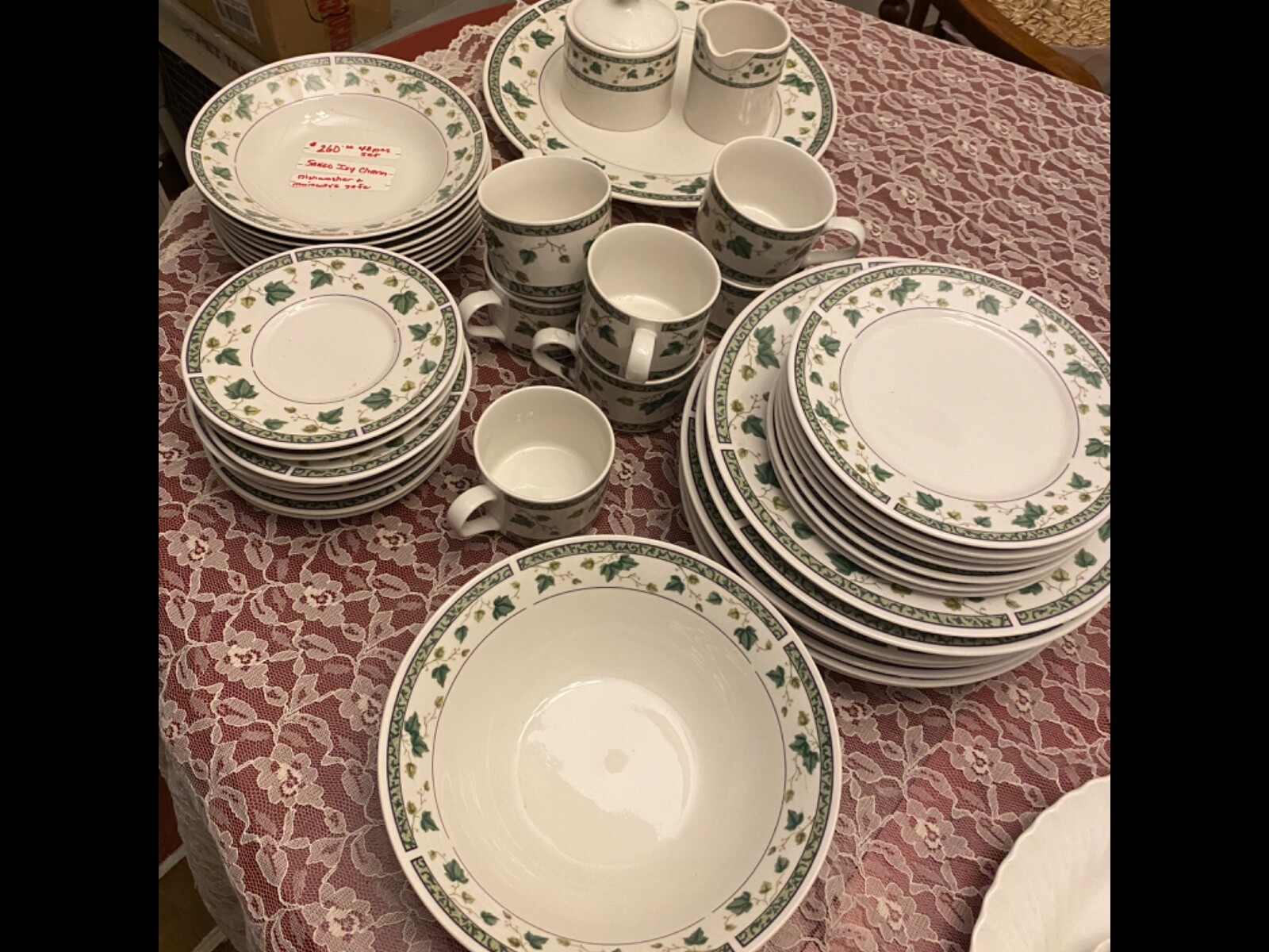 Sango Ivy Charm 42 Piece Dinnerware Set