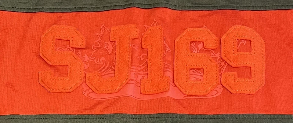 Camisa Sean Jean Y2K Para Hombres XL Polo Cosido Fieltro Logo Verde Naranja Hip Hop  Foto 3 de 4